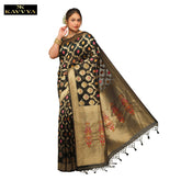 Kavvya Black Soft & Lightweight Organza Silk Weaving Saree - KAVVYA